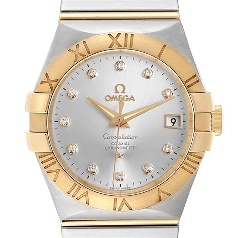 omega mens watch gold|solid gold diamond watches men.